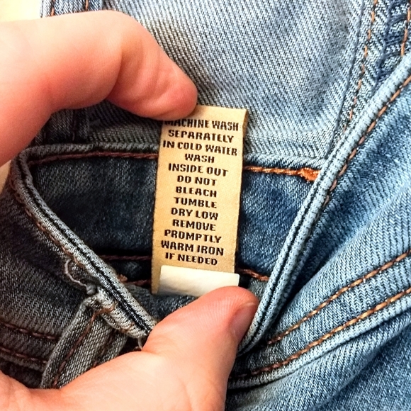 Celebrity Pink Blue Denim Overalls w/ Rip Knee - Picture 6 of 7